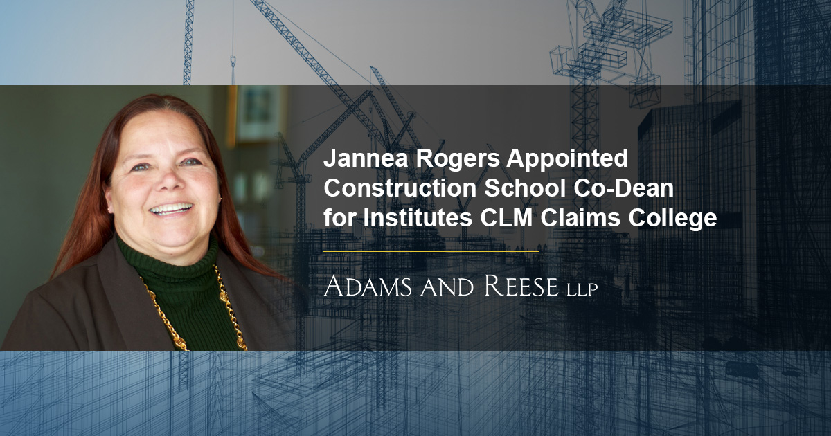 Jannea Rogers Appointed Construction School CoDean for Institutes CLM